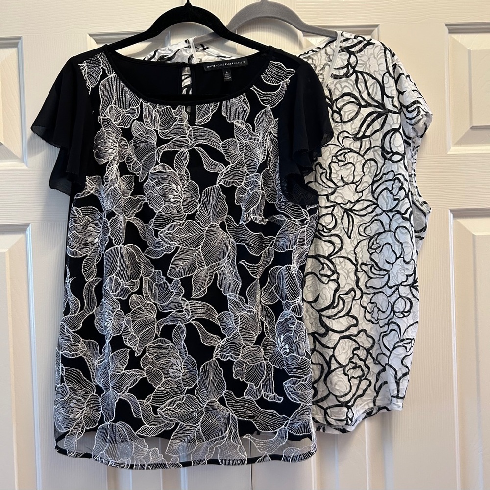 WHBM White House Black Market Bundle of 2 Floral Shirts